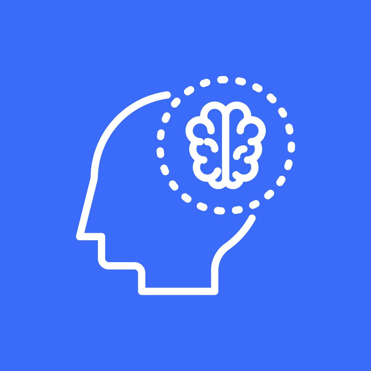 Outline of head thinking about a brain